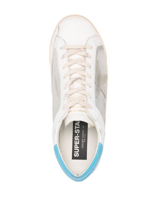 SUPER STAR LEATHER UPPER AND HEEL SUEDE STAR GOLDEN GOOSE DELUXE BRAND | GMF00103.F005398.11156/WHITE/GREY/LIGHTBLUE